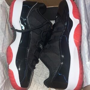 Jordan Glossy Black and Red Sneakers